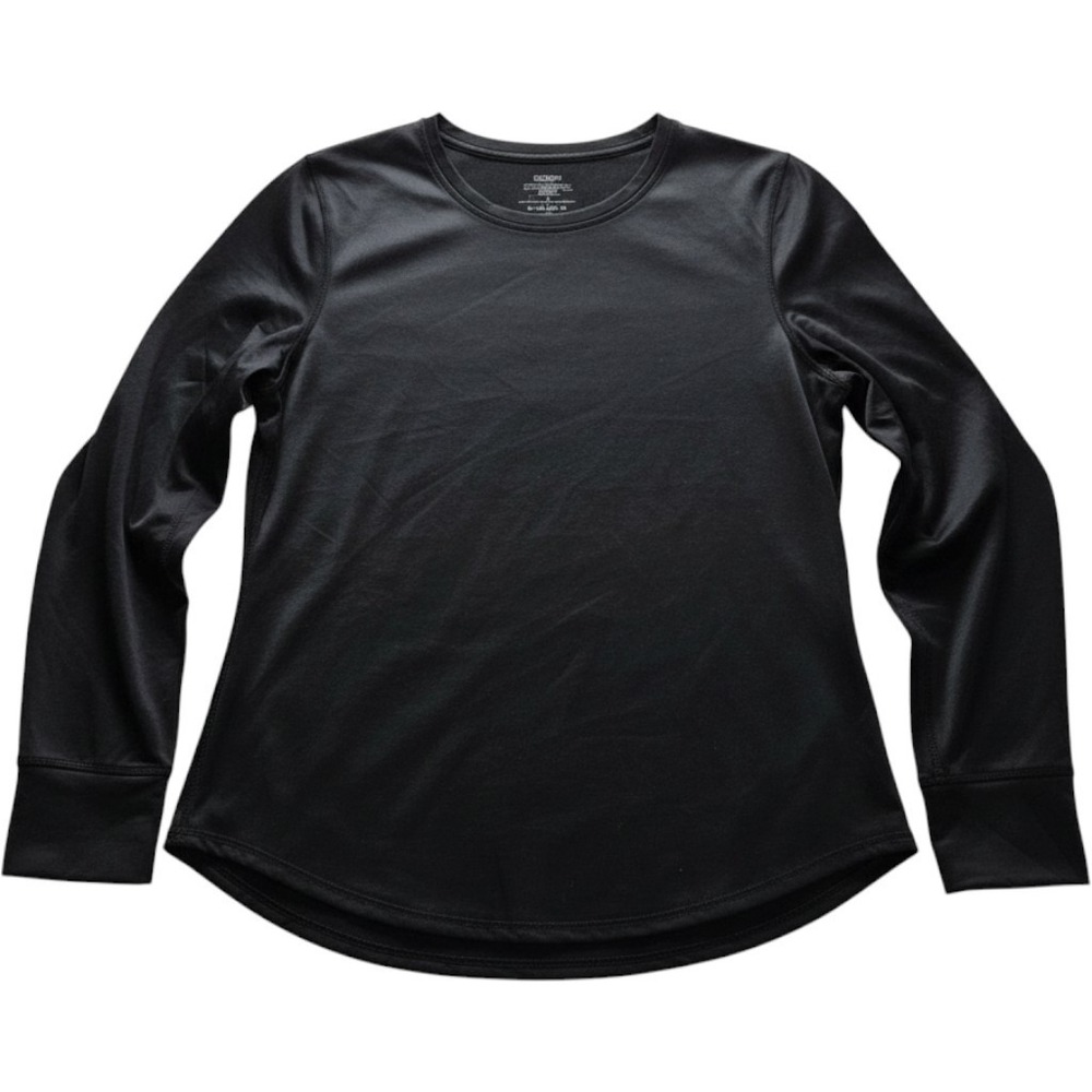 ClimateRight By Cuddl Duds Shirt Womens XL Black Crew Neck Long Sleeve Basic Top